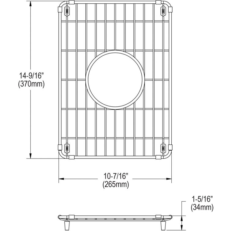 Elkay Stainless Steel Rectangular Sink Bottom Grid