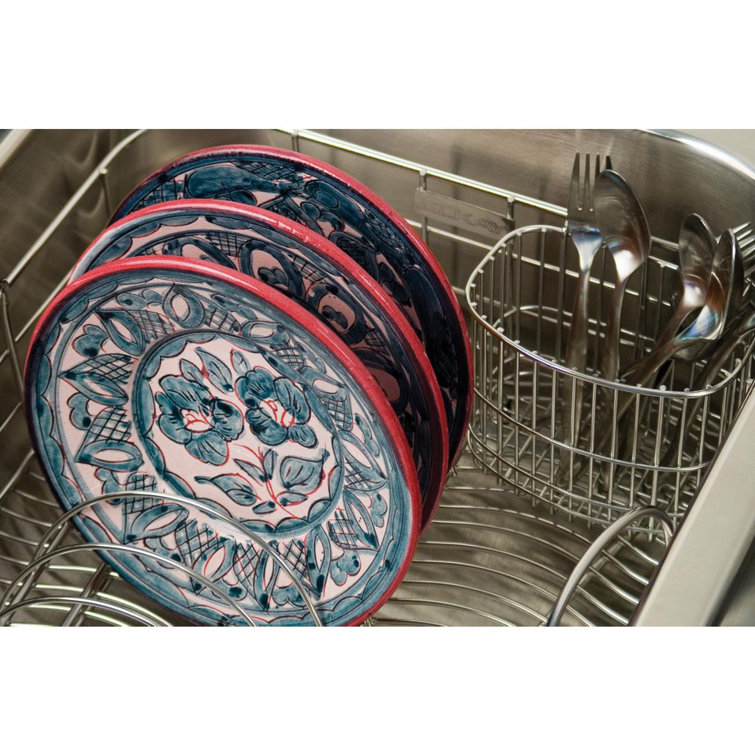 Stainless Steel Rinsing Basket with Utensil Cup