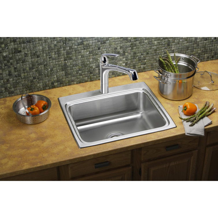 Elkay 25" x 22" Stainless Steel Single Bowl Drop-In Sink