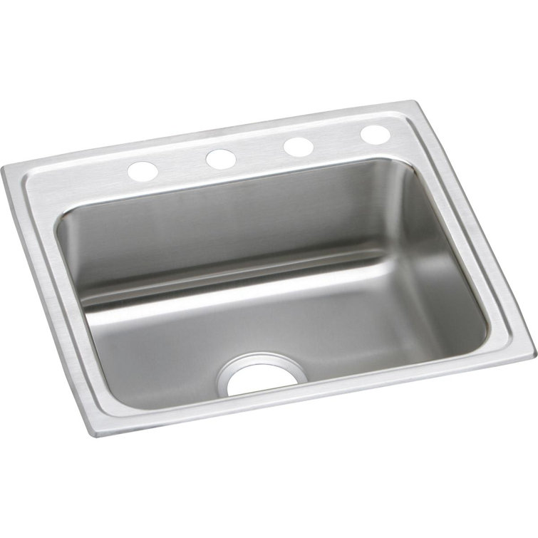 Lustertone Stainless Steel Single Bowl Drop-In Kitchen Sink