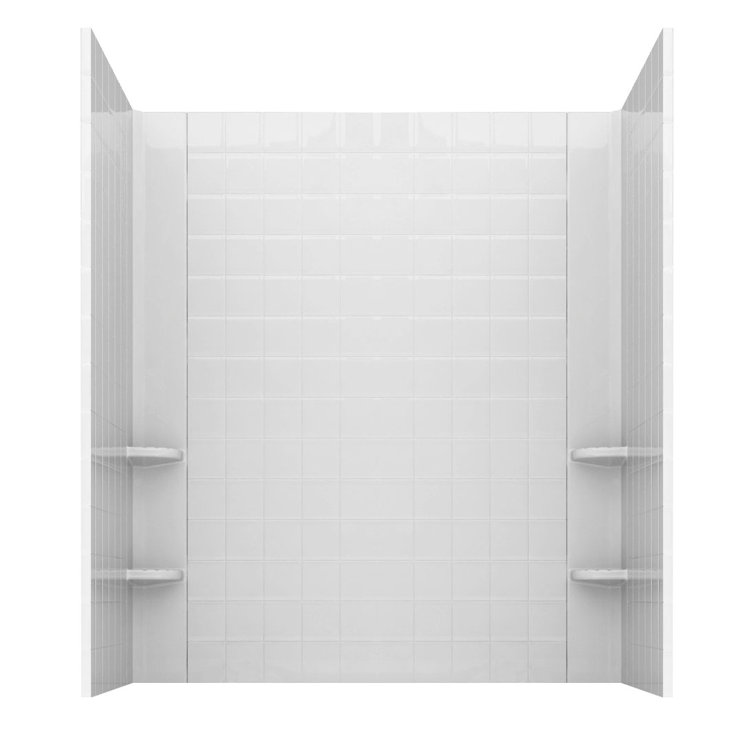 Tucson 60'' x 30'' White Fiberglass Walk-in Air Bathtub with Faucet