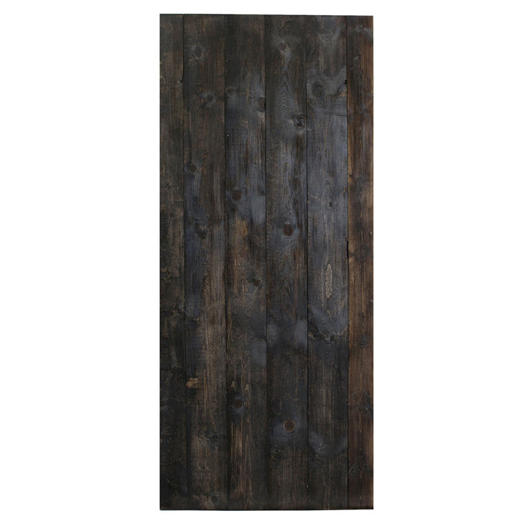 Dark Coffee Solid Pine 84'' Barn Door with Hardware Kit