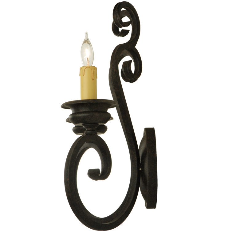 Fernando 18" Brown Iron 2-Light Candle Wall Sconce