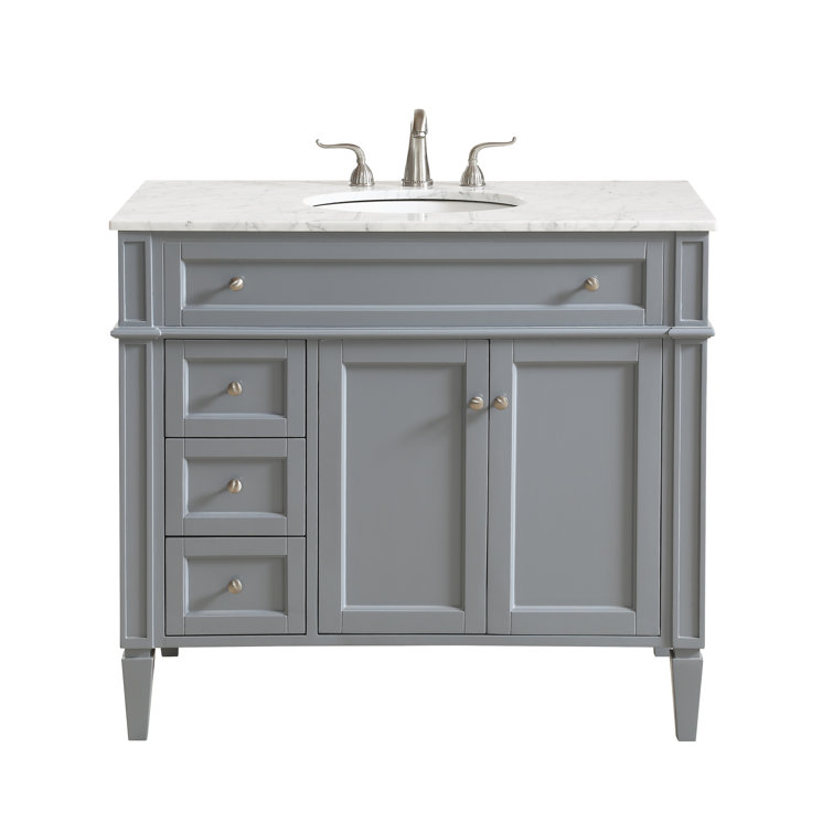 Park Avenue Classic Grey 40" Marble Top Single Vanity Set
