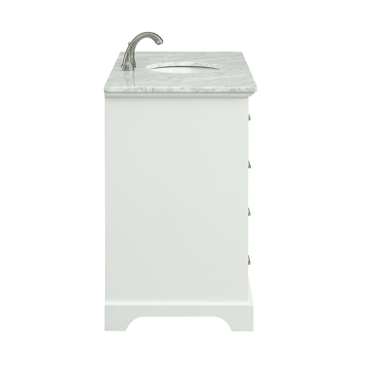 Americana 48" White Wood Single Bathroom Vanity with Marble Top