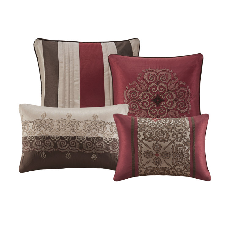 Red Jacquard Queen 24-Piece Microfiber Bedding Set