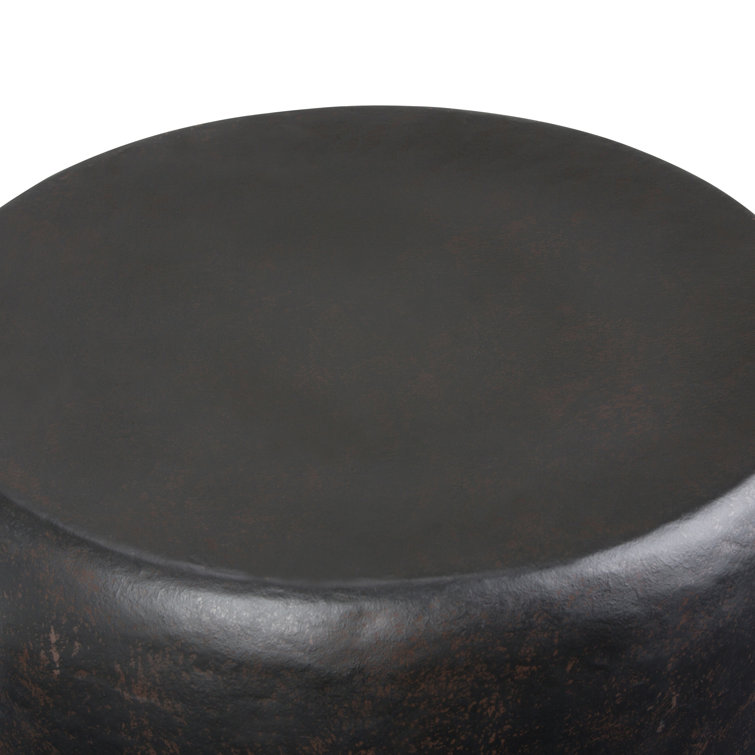 Rustic Bronze 20" Industrial Drum Accent Side Table