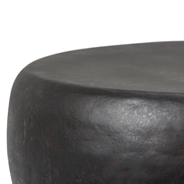 Rustic Bronze 20" Industrial Drum Accent Side Table