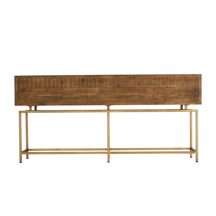 Aristocrat 71'' Brown and Gold Round Console Table with Storage
