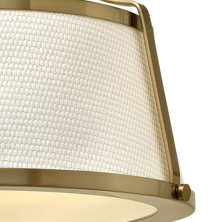 Charlotte Brushed Caramel 20" Etched Opal Glass Semi-Flush Ceiling Light