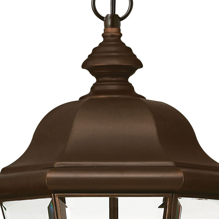 Clifton Park 3-Light Copper Bronze Outdoor Lantern with Clear Glass