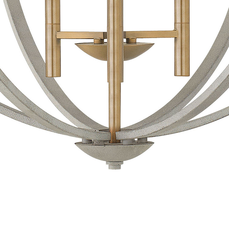 Euclid Transitional-Modern 12-Light Globe Pendant in Cement Gray