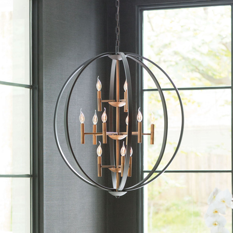 Euclid 41" Spanish Bronze 12-Light Chandelier