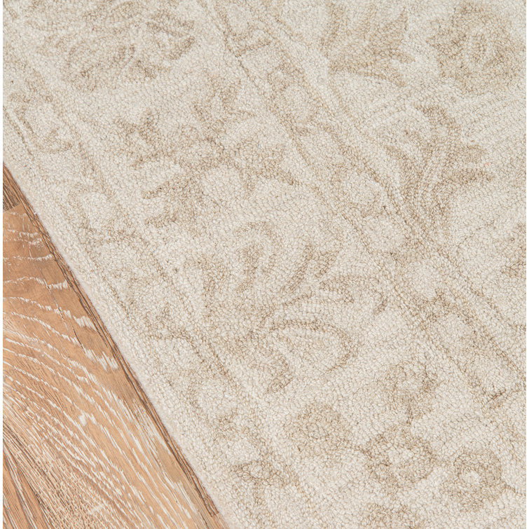 Cece Hand Tufted Beige Wool Rectangular Rug 2' x 3'