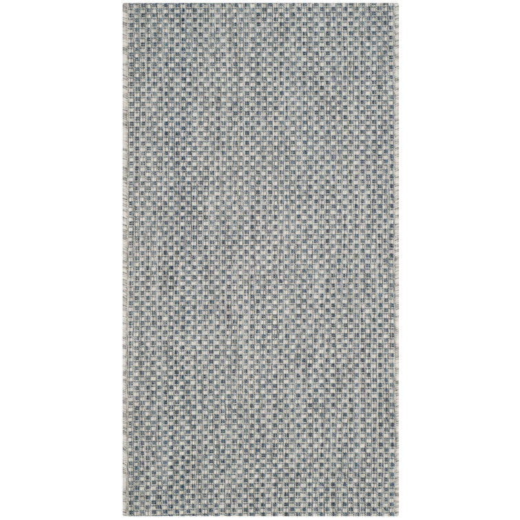 Reversible Easy-Care Synthetic Area Rug in Sleek Gray, 2'7" x 5'