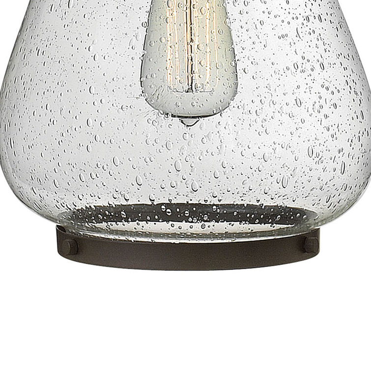 Finley Oil Rubbed Bronze Mini Pendant with Clear Seedy Glass