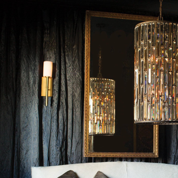 Gemma Vintage Bronze 6-Light Candelabra Pendant with Crystal Prisms