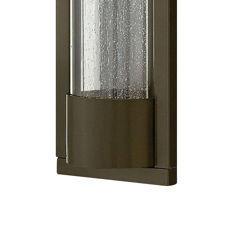 Bronze 22" Dimmable Outdoor Wall Sconce with Seeded Glass