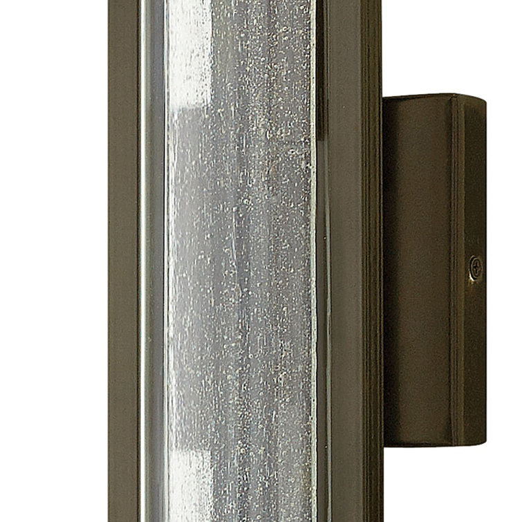 Bronze 22" Dimmable Outdoor Wall Sconce with Seeded Glass
