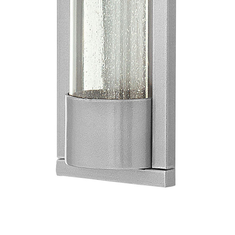 Sleek Satin Black Outdoor Wall Sconce with Seedy Glass