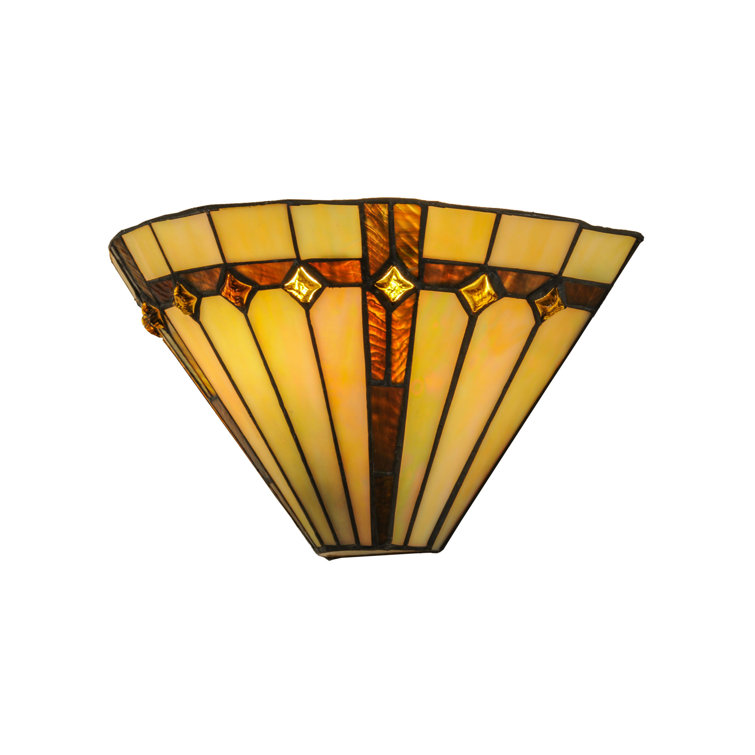 Belvidere Bronze and Black Stained Glass Wall Sconce