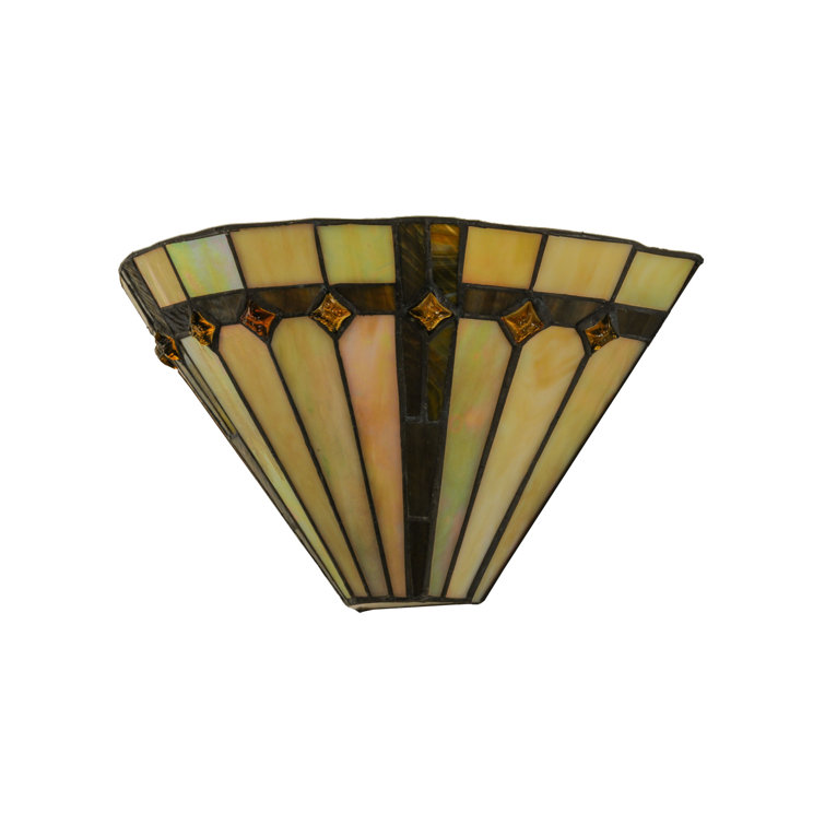 Belvidere Bronze and Black Stained Glass Wall Sconce