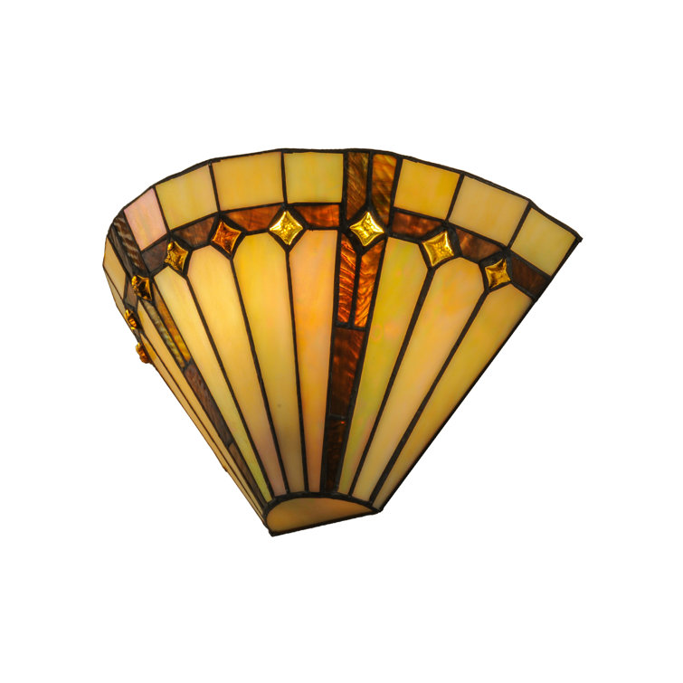 Belvidere Bronze and Black Stained Glass Wall Sconce