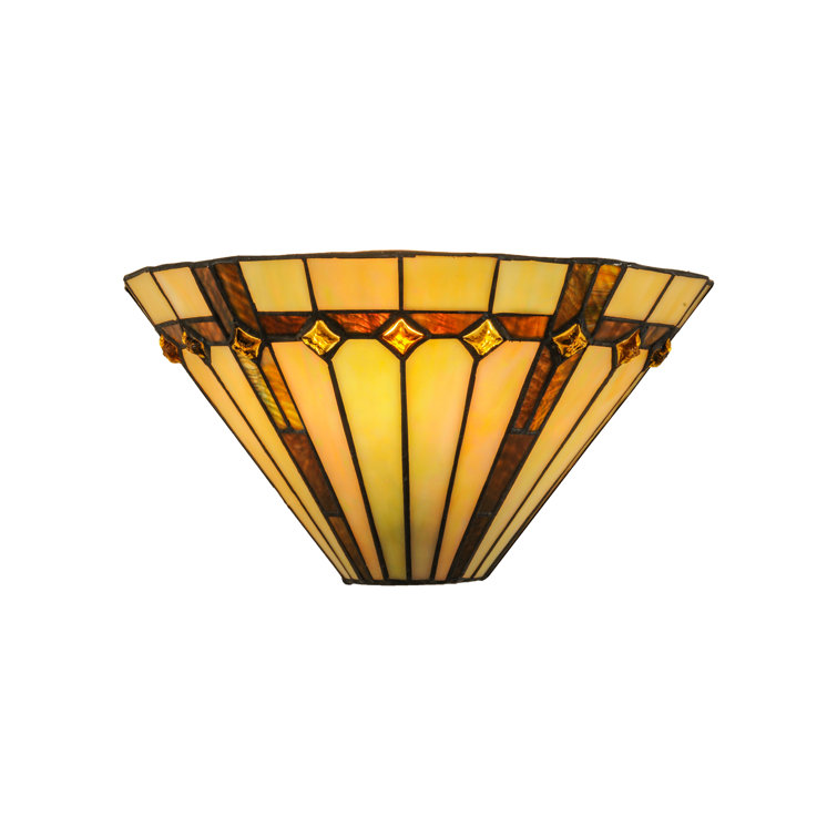 Belvidere Bronze and Black Stained Glass Wall Sconce