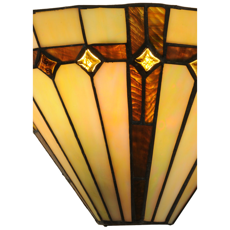 Belvidere Bronze and Black Stained Glass Wall Sconce