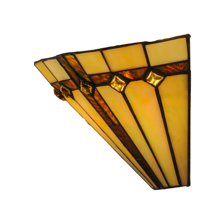 Belvidere Bronze and Black Stained Glass Wall Sconce