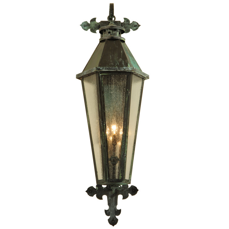 Millesime 43" Craftsman Verdi Brass Lantern Wall Sconce
