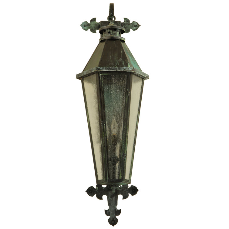 Millesime 43" Craftsman Verdi Brass Lantern Wall Sconce