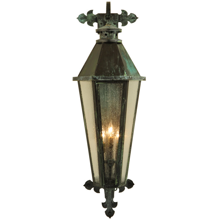 Millesime 43" Craftsman Verdi Brass Lantern Wall Sconce