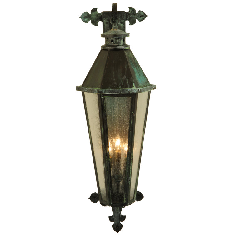 Millesime 43" Craftsman Verdi Brass Lantern Wall Sconce