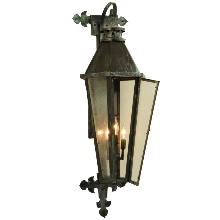 Millesime 43" Craftsman Verdi Brass Lantern Wall Sconce