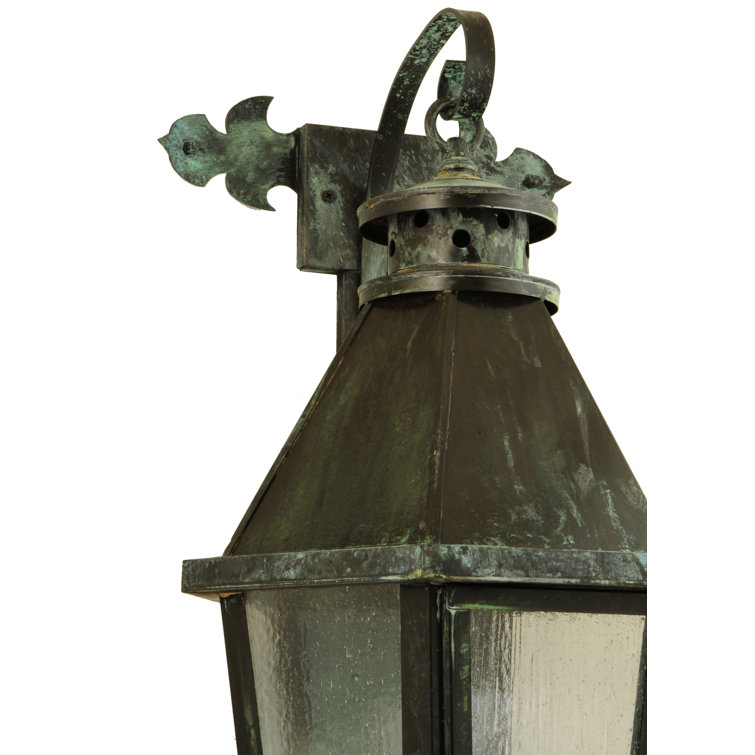 Millesime 43" Craftsman Verdi Brass Lantern Wall Sconce