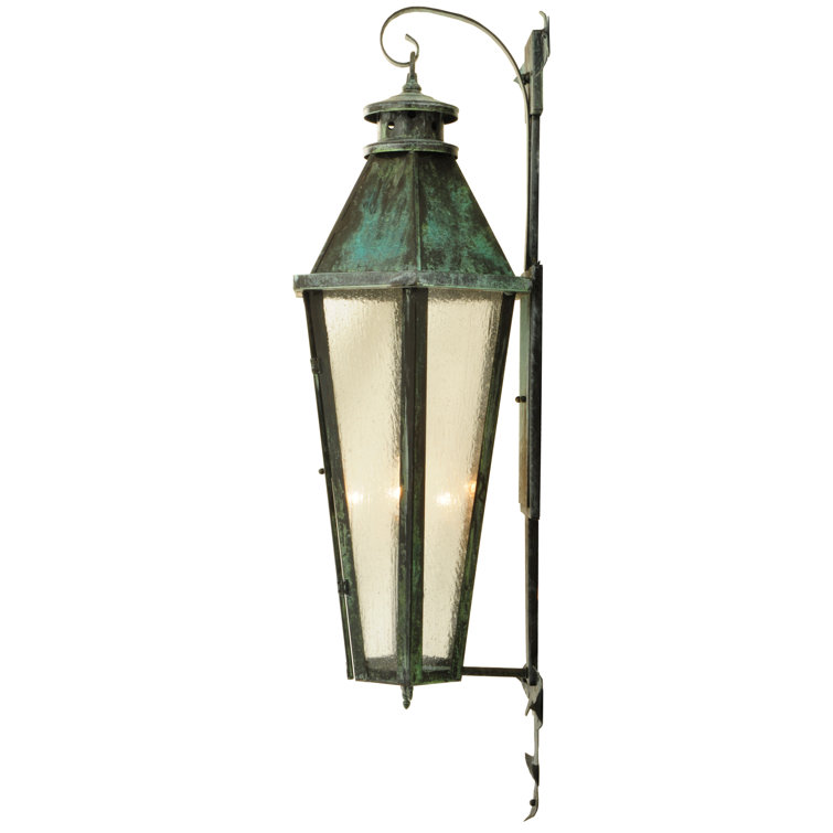 Millesime 43" Craftsman Verdi Brass Lantern Wall Sconce