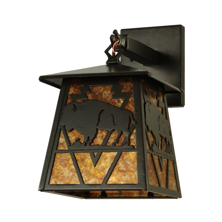 Timeless Bronze 12" Buffalo Inspired Lantern Wall Sconce