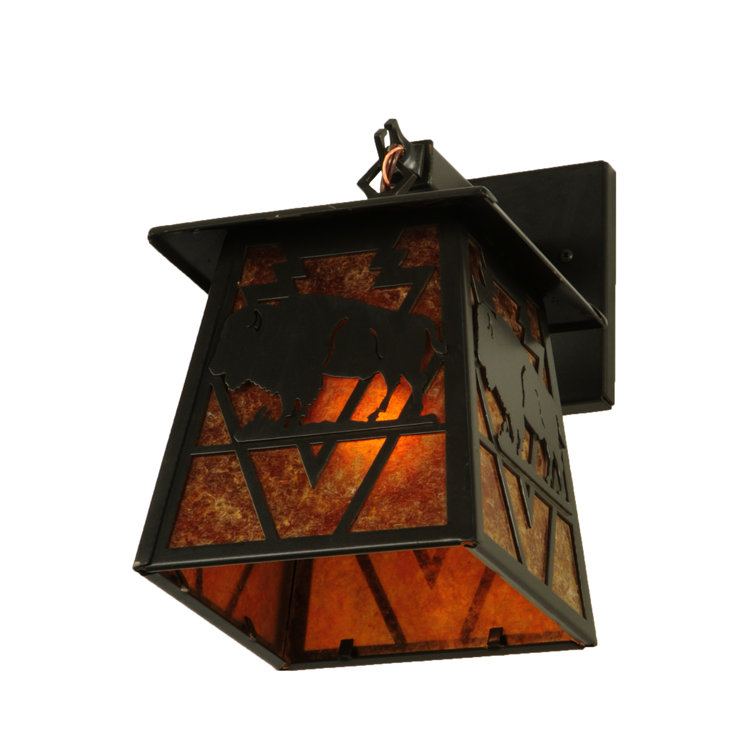 Timeless Bronze 12" Buffalo Inspired Lantern Wall Sconce
