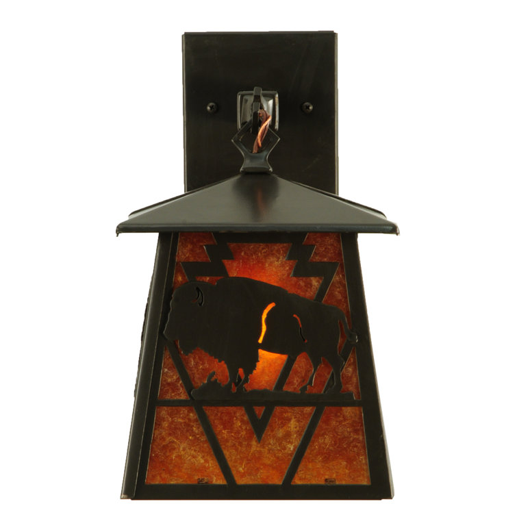 Timeless Bronze 12" Buffalo Inspired Lantern Wall Sconce