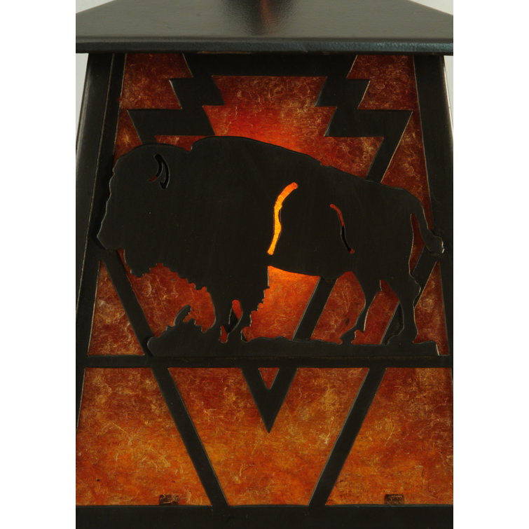 Timeless Bronze 12" Buffalo Inspired Lantern Wall Sconce