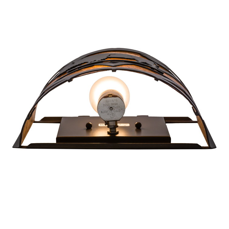 Timeless Bronze Steel Sconce with Amber Mica Shade