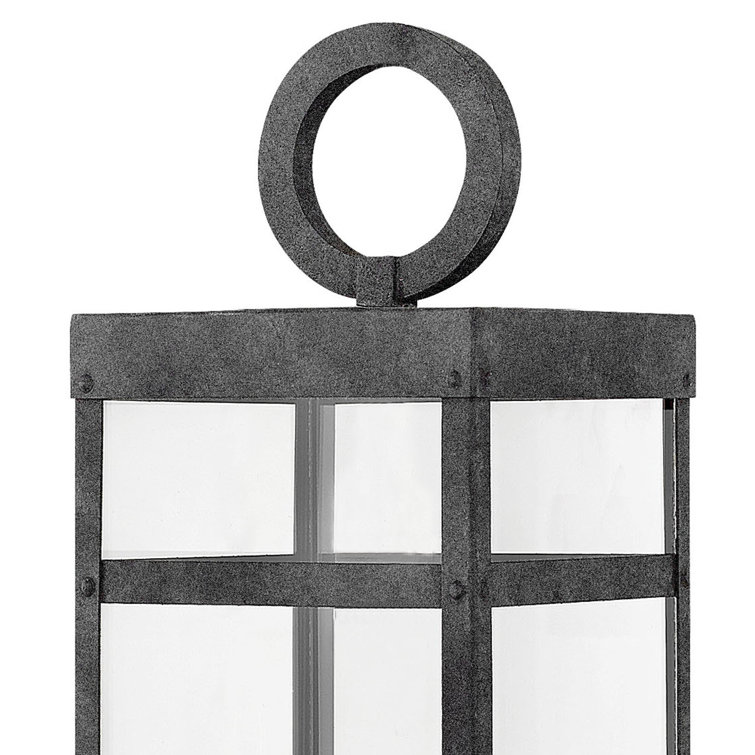 Aged Zinc 22.75" Outdoor Post Lantern with Clear Glass