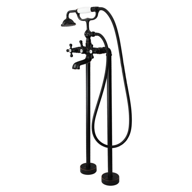 Oil Rubbed Bronze Freestanding Tub Filler with Diverter