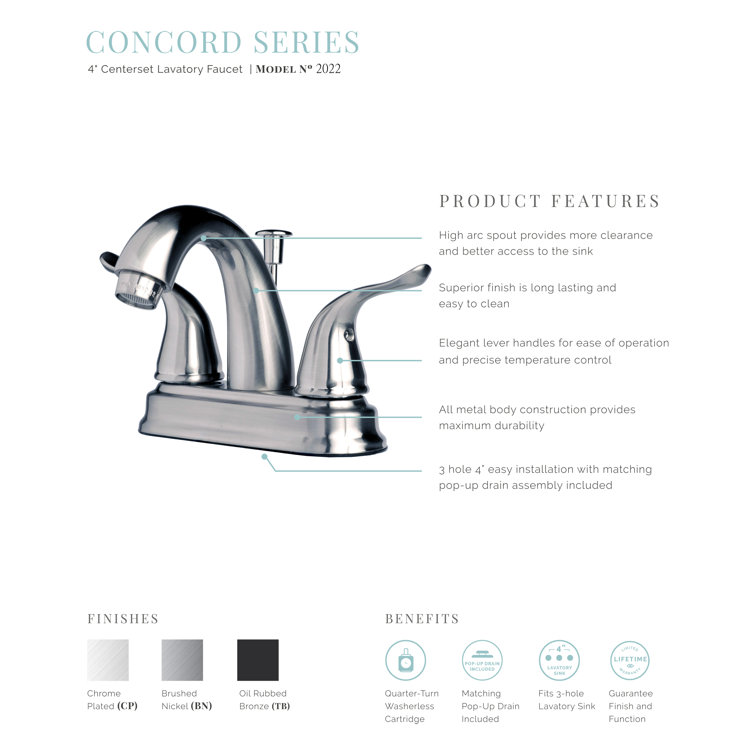 Oil Rubbed Bronze Two Handle Centerset Lavatory Faucet