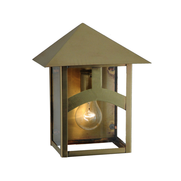 Brass 1-Light Dimmable Outdoor Wall Sconce