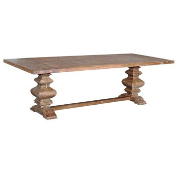 Dark Driftwood Rectangular Wood Dining Table