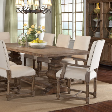 Dark Driftwood Rectangular Wood Dining Table