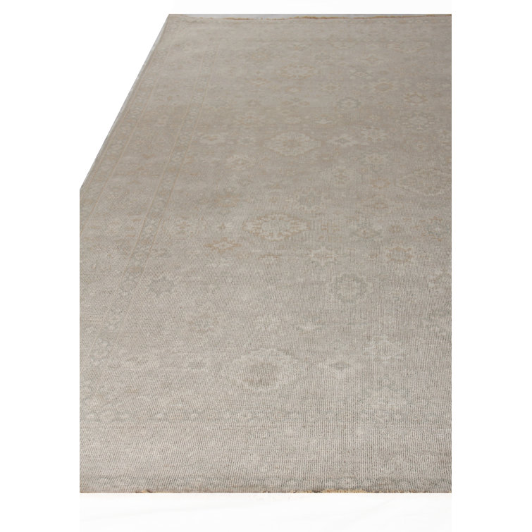 Hand-Knotted Beige Wool 12' x 15' Oriental Rug