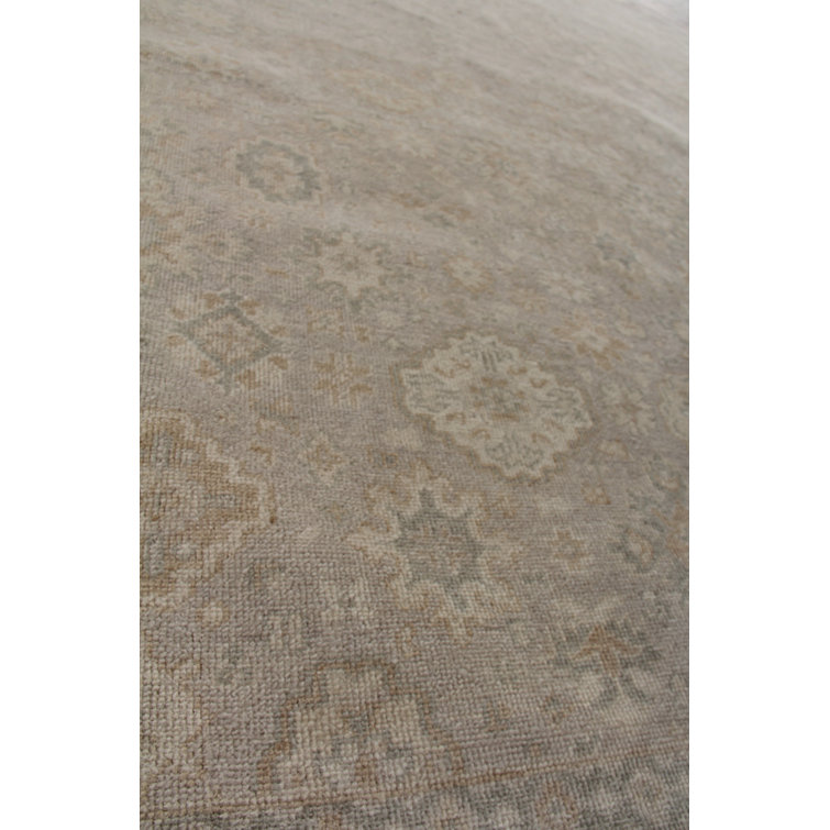Hand-Knotted Beige Wool 12' x 15' Oriental Rug